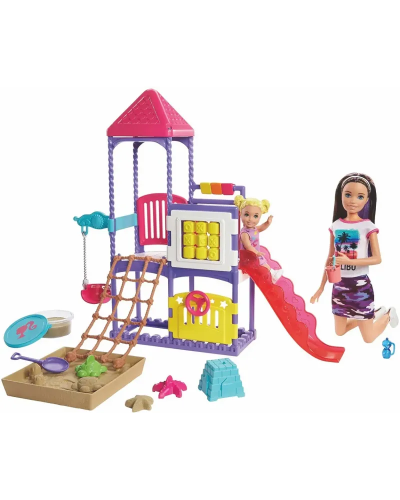 BARBIE SKIPPER BABY SITTER + PLAINE JEUX  Une plaine de jeux où Ski...