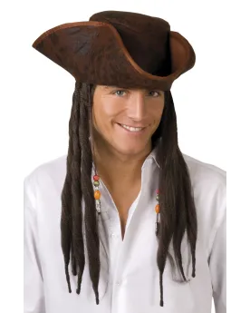 CHAPEAU DE PIRATE + LGS CHEVEUX   BLD81914  Âge Minimum: 6A -Âge Ma...