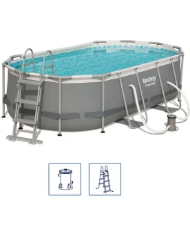 PISC.ARMAT.OVALE 427X250X100 POMPE 2006L  427 x 250 x 100 H cm. Pom...