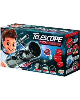 TELESCOPE/PIED + 50 ACTIVITES  50 activités. Lentille de 76 mm, zoo...