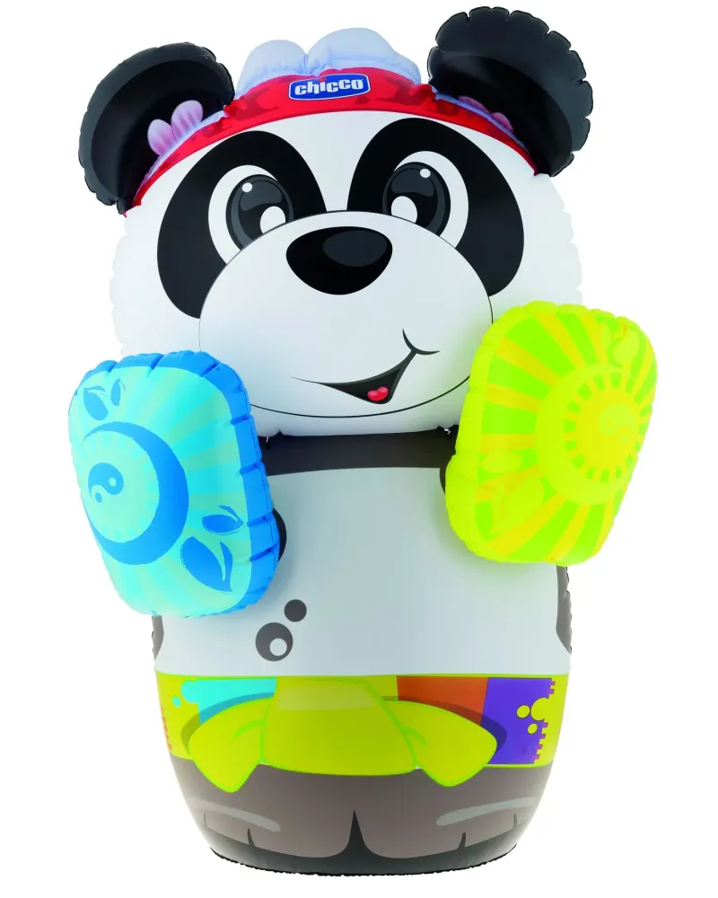 FIT&FUN BOXING PANDA + SONS 91CM  Un panda gonflable de 91 cm sur b...
