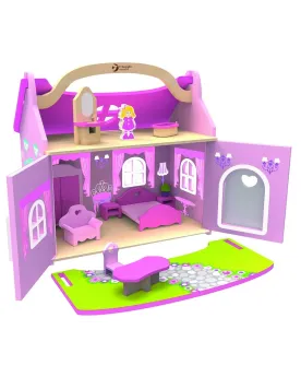 MAISON DE PRINCESSE EN BOIS + ACC.  En bois. Transportable et s'ouv...