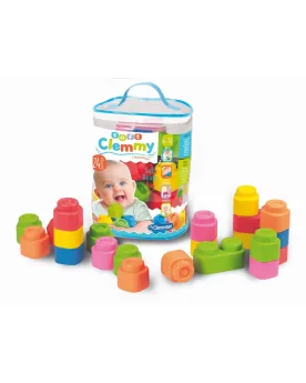 CLEMMY SAC 24 BLOCS  Cubes souples à empiler, encastrer et manipule...