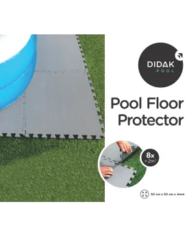 8 DALLES PISCINE 50x50x0,4CM GRISE  50 X 50 cm. Epaisseur : 0.4 cm....