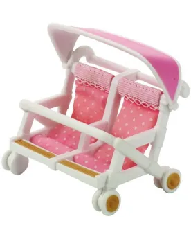 POUSSETTE DOUBLE  Ce set comprend 1 poussette double munie d'un par...