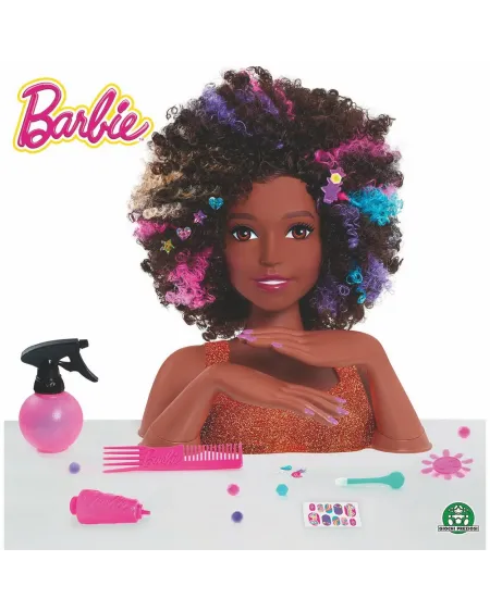 BARBIE TETE A COIFFER AFRO  Coiffe, maquille et fais les ongles de ...