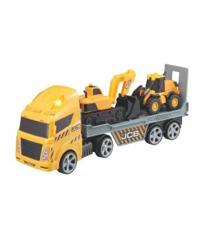 TRANSPORTEUR JCB L/S + BULL + EXCA  Bull et excavatrice sur la remo...