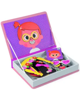 MAGNETI'BOOK CRAZY FACES FILLES  Contient 10 cartes et 55 magnets. ...