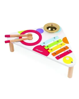 TABLE MUSICAL CONFETTI  1 xylophone, 2 oeufs maracas, cymbale, grat...