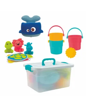 BAC POIGNEE BATEAU REMONT. + 3 ASPERG.  9 jeux de bain inclus (figu...