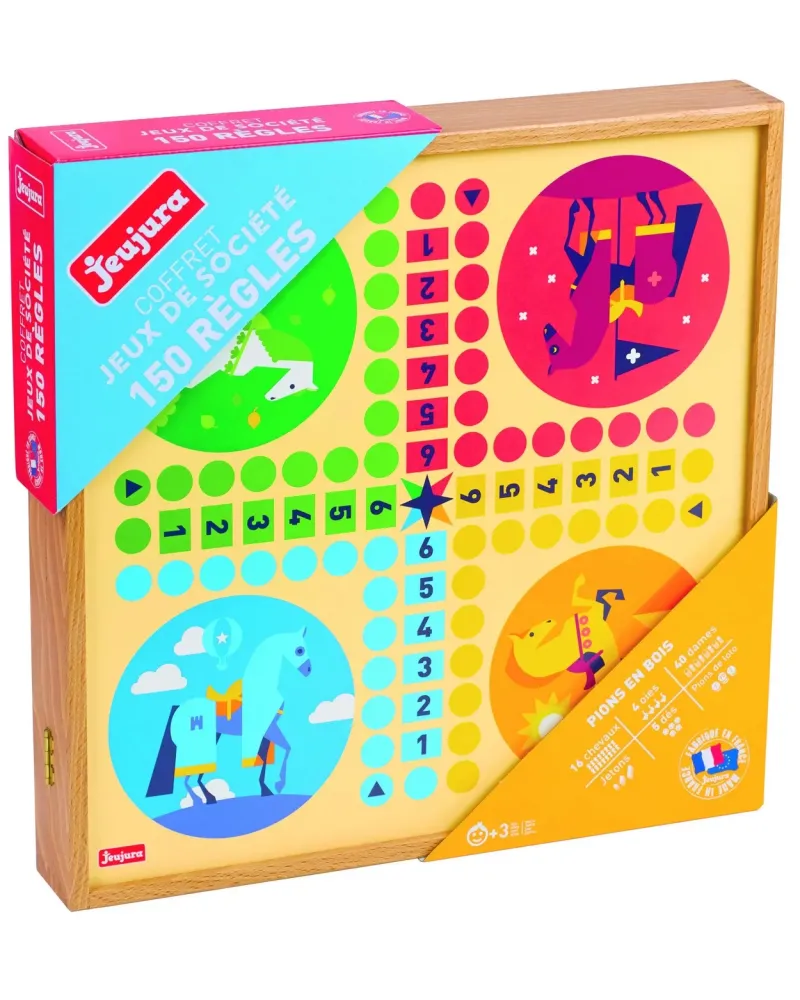 COFFRET BOIS 150 JEUX CLASSIQUES 150 règles. Jeux en bois : petits ...