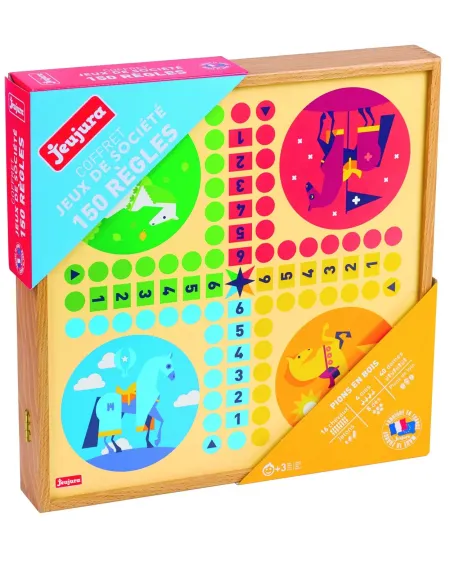 COFFRET BOIS 150 JEUX CLASSIQUES 150 règles. Jeux en bois : petits ...