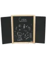 TABLEAU TRYPTIQUE BOIS/FEUTRE 82X56  Une ardoise centrale pour écri...