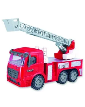 CAMION DE POMPIER 1/14 27CM AVEC ECHELLE  27 cm. A friction. Plusie...