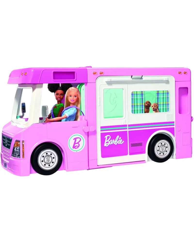 BARBIE CAMPING CAR 3 EN 1 Débloquez lavant du camping-car pour le ...
