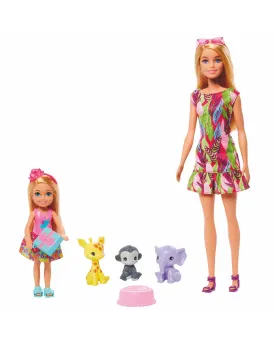 BARBIE + CHELSEA DREAMHOUSE ADVENTURE  Avec 1 girafe, 1 éléphant, 1...