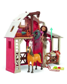 SPIRIT PLAYSET ECURIE  Spirit 20 cm et son écurie qui contient 10 a...