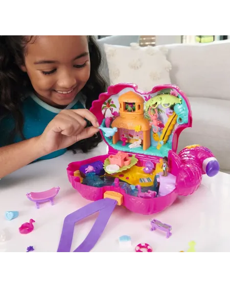 POLLY POCKET FLAMANT ROSE SURPRISE  26 surprises dont 2 micro Polly...