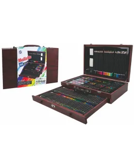 MALLETTE BOIS MAIN D'ARTISTE 140PCES  Coffret en bois comprenant 14...