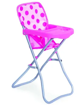 CHAISE HAUTE 843 A POIS ROSE  51 cm. Facilement repliable. MLG9384S...