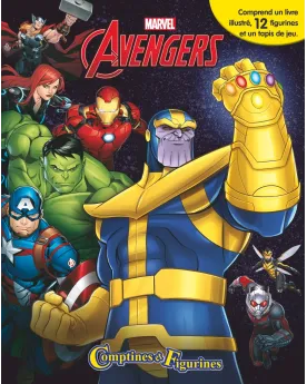 COFFRET COMPTINES ET FIGURINES AVENGERS2  1 livre, des figurines et...