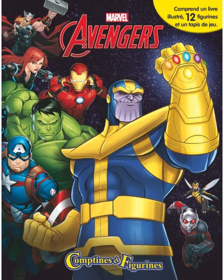 COFFRET COMPTINES ET FIGURINES AVENGERS2  1 livre, des figurines et...