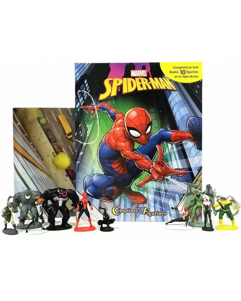 COFFRET COMPTINES ET FIGURINES SPIDERMAN  1 livre, des figurines et...