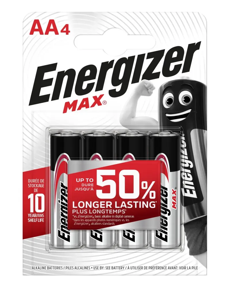 4 PILES ENERGIZER LR06 MAX (AA/CRAYON) Dernière mise à jour : 17-03...
