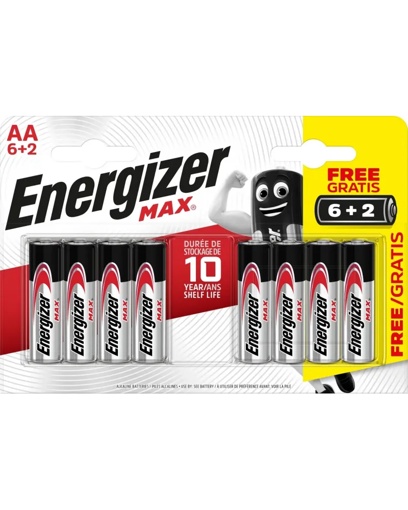 6+2 LR06 MAX   RALE3001261 ENERGIZER Âge Minimum: 0A -Âge Maximum: ...