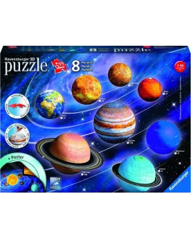 PUZZ. 3D SYSTÈME SOLAIRE 522 PCES  522 pièces pliables pour réalise...