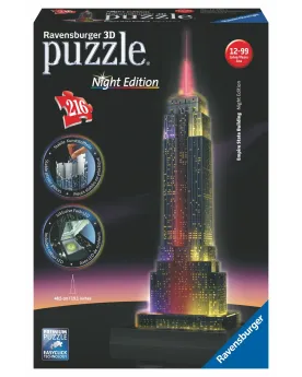 PUZZ. 3D EMPIRE STATE BY NIGHT  Pièces pliables. Des LED l'illumine...
