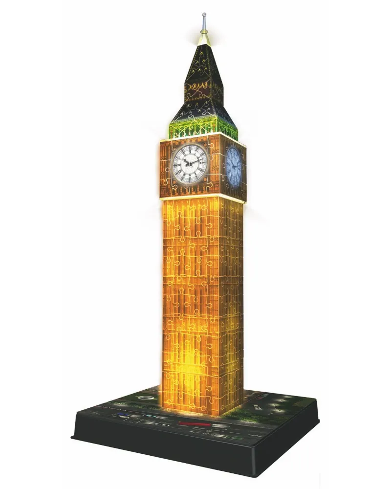 PUZZ. 3D BIG BEN LUMINEUX  Pièces pliables. Des LED l'illumineront ...