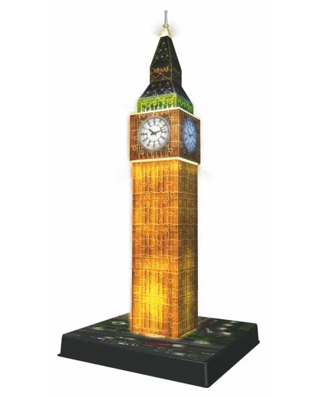 PUZZ. 3D BIG BEN LUMINEUX  Pièces pliables. Des LED l'illumineront ...
