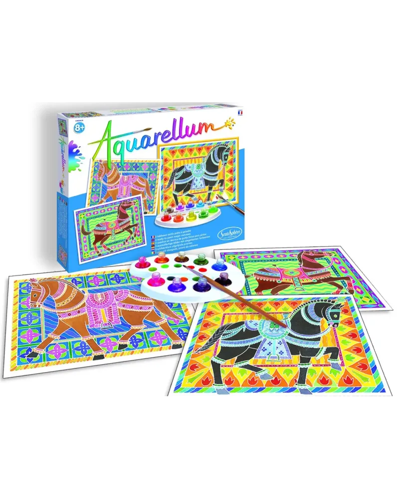 AQUARELLUM CHEVAUX  L'art est un jeu d'enfant ! Quelques gouttes de...
