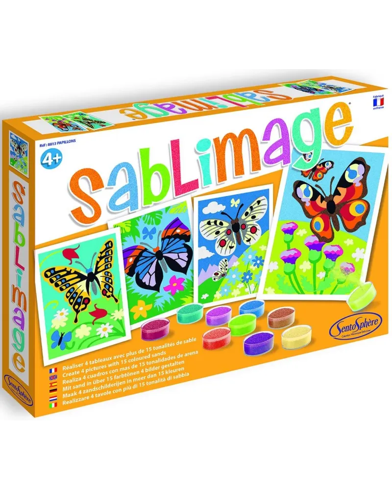 SABLIMAGE PAPILLONS  Réalise de jolis tableaux en saupoudrant de sa...