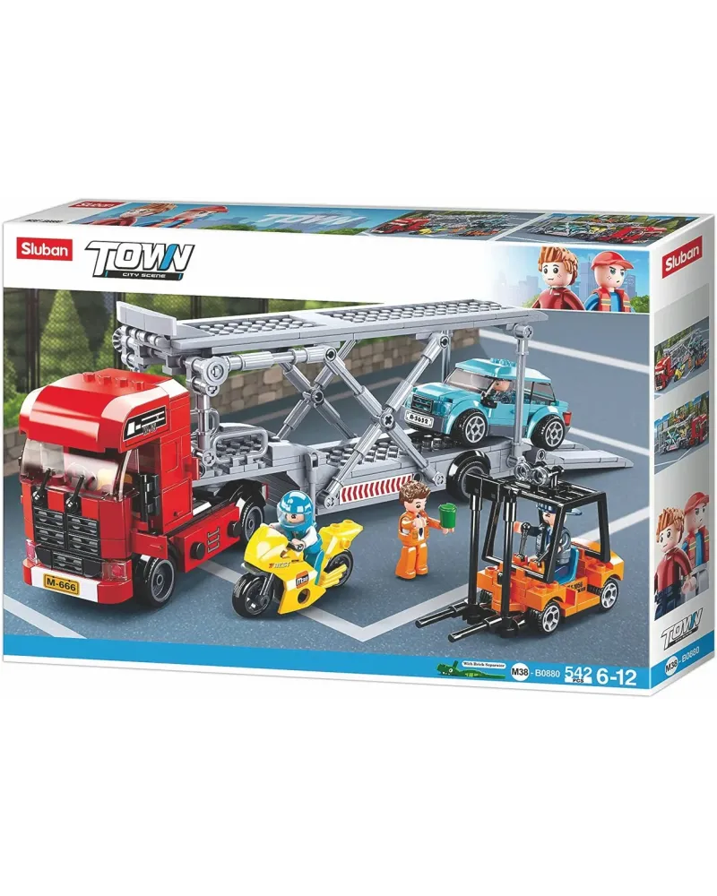 TOWN TRANSPORTEUR AUTO + MOTO + CLARK  542 pièces. SLU38-B0880 SLUB...