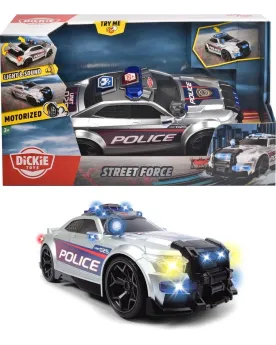 VOITURE POLICE MUSTANG L/S  33 cm. Moteur friction. Effets sonores ...
