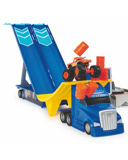 MONSTER JAM 1/64 TRANSPORTEUR + VEH.  1/64. Le camion s'ouvre pour ...