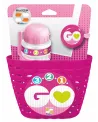 PANIER VELO + GOURDE + SONNETTE ROSE  Comprend 1 panier, 1 gourde e...