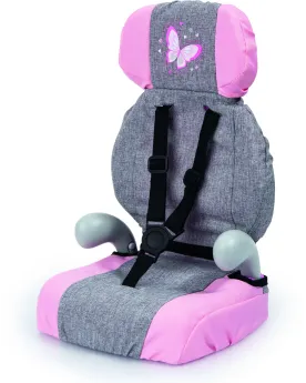 SIEGE AUTO POUR POUPEE GRIS/ROSE  Pour des bébés ou poupées jusqu'à...
