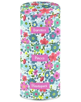 BOITE METAL 3 NIVEAUX FLEURIE LILI ROSE  3 niveaux. Plusieurs modèl...