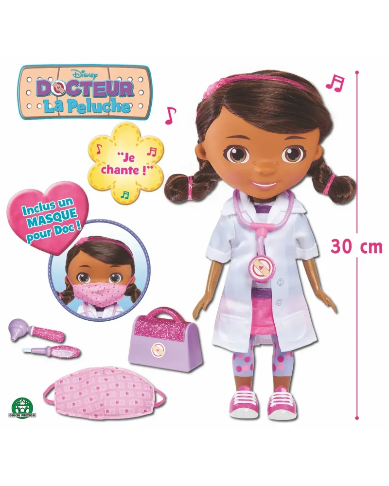DOCTEUR LA PELUCHE POUPEE 30CM CHANTANTE  30 cm. Appuie sur son sté...