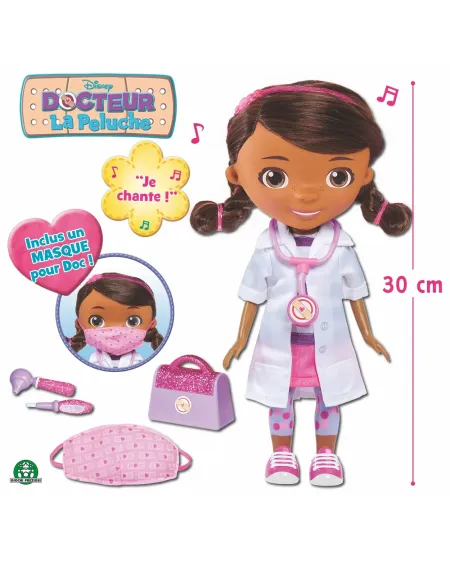 DOCTEUR LA PELUCHE POUPEE 30CM CHANTANTE  30 cm. Appuie sur son sté...