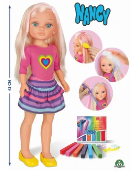 NANCY UNE JOURNEE MECHES EN COULEUR  42 cm. Fais-lui plein de look ...