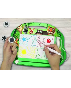 ARDOISE MAGIQUE COULEUR + ACC. ANIMAUX  Ecris et dessine avec les t...