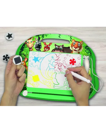 ARDOISE MAGIQUE COULEUR + ACC. ANIMAUX  Ecris et dessine avec les t...