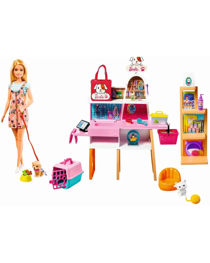 BARBIE SALON DE TOILETTAGE ANIMAUX  Aide Barbie à s'occuper des ani...