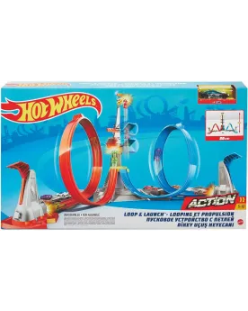 HOT WHEELS CIRCUIT LOOPING ET PROPULSION  Jusqu'à 80 cm de haut pou...