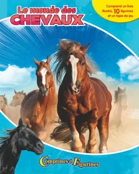 COFFRET COMPTINES ET FIGURINES CHEVAUX  1 livre, des figurines et 1...