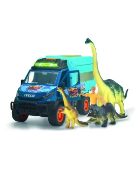 DINO WORLD LAB IVECO + 3 DINOS L/S  Un Iveco Daily dont l'arrière s...